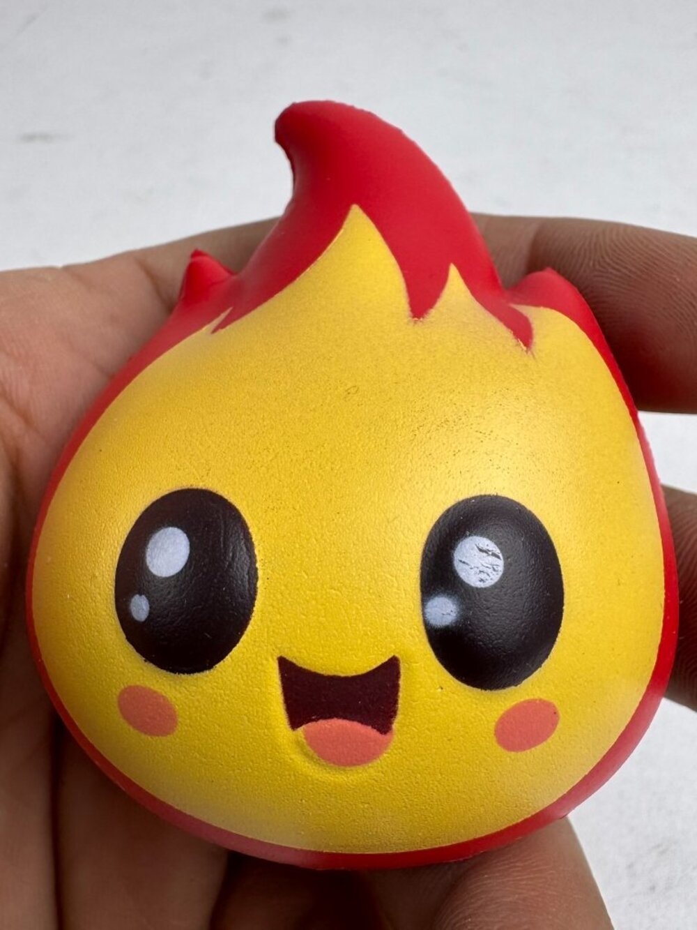 Cute Fire Flame Squishy Toy 3" Kawaii Red Yellow Foam Stress Ball Fidget